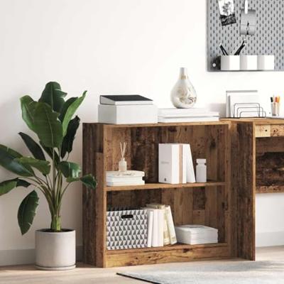 Boekenkast 80x24x76 cm bewerkt hout oud houtkleurig Boekenkast 80x24x76 cm bewerkt hout oud houtkleurig