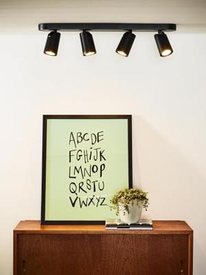 Lucide XYRUS - Plafondspot - LED Dim to warm - GU10 - 4x5W 2200K/3000K - Zwart Lucide XYRUS - Plafondspot - LED Dim to warm - GU10 - 4x5W 2200K/3000K - Zwart