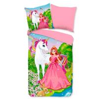 Good Morning Kinderdekbedovertrek "eenhoorn en prinses" - Multi - (140x200/220 cm) - Katoen - thumbnail