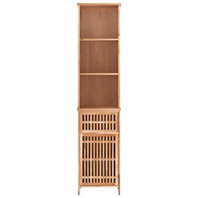 Badkamerkast 42x29x182 cm massief walnotenhout