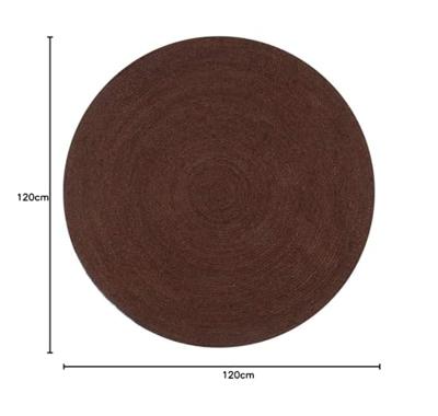 VidaXL Vloerkleed handgemaakt rond 120 cm jute bruin