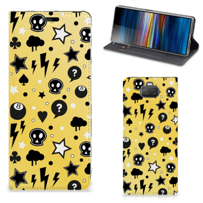 Mobiel BookCase Sony Xperia 10 Punk Geel Mobiel BookCase Sony Xperia 10 Punk Geel