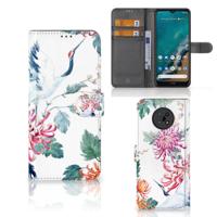 Nokia G50 | Telefoonhoesje | Met pasjeshouder | Bird Flowers - thumbnail
