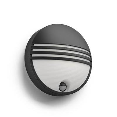 Philips LED Yarrow 172973016 Buitenlamp met bewegingsmelder (wand) LED LED vast ingebouwd 6 W Zwart