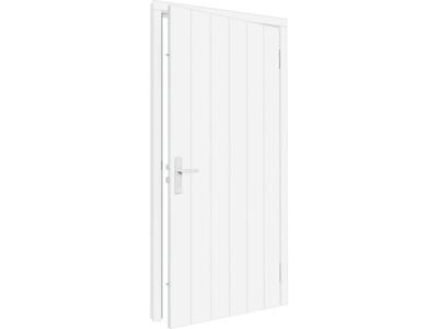 Trendhout Plaatdeur enkel rechtsdraaiend - 93x211,5 cm + kozijn 106,4x218,9 cm - wit (incl. hang en sluitwerk)- - Hout- Trendhout Trendhout Plaatdeur enkel rechtsdraaiend - 93x211,5 cm + kozijn 106,4x218,9 cm - wit (incl. hang en sluitwerk)- - Hout- Trendhout