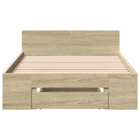 Bedframe met lades bewerkt hout sonoma eikenkleurig 120x190 cm - thumbnail