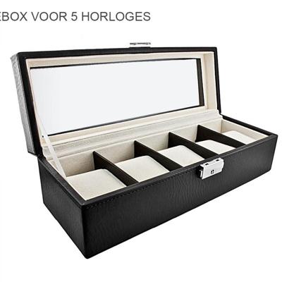 Luxe horlogebox voor 5 horloges