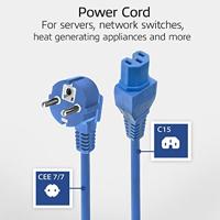 ACT Netsnoer CEE 7/7 male (haaks) - C15 blauw 1 m - thumbnail