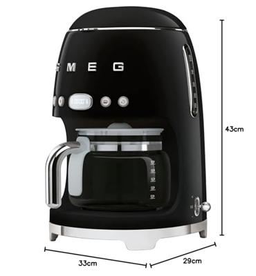 Drip Koffiemachine Smeg DCF02BLEU 1,4 L Zwart