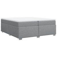 Boxspring met matras stof lichtgrijs 200x200 cm - thumbnail