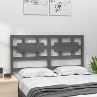 Hoofdbord 125,5x4x100 cm massief grenenhout grijs - thumbnail