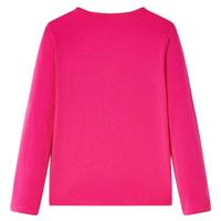 Kindershirt met lange mouwen bloemenprint 128 felroze - thumbnail
