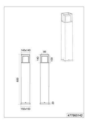 Trio Staande lampWitham antraciet 80cm - 477860142