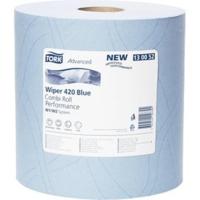 Tork Wiping Plus poetspapier (750 vel) - 2 laags - blauw - 130052 - thumbnail