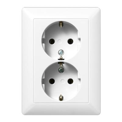 Jung AS5020KIUWW Wandcontactdoos met randaarde Inzetstuk 2-voudig Alpine-wit 1 stuk(s)