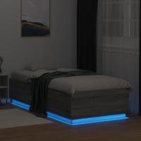 Bedframe met LED-verlichting grijs sonoma eiken 100x200 cm - thumbnail