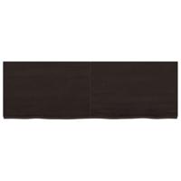 Tafelblad 120x40x4 cm behandeld massief eikenhout donkergrijs - thumbnail