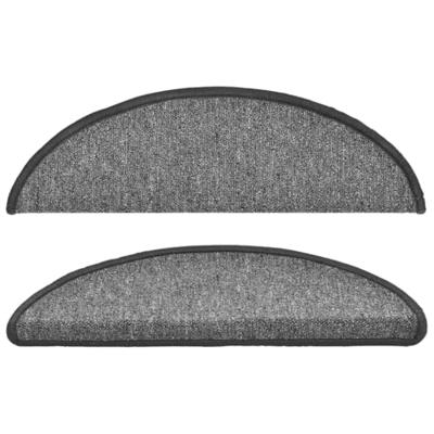 VidaXL Trapmatten 15 st 56x17x3 cm donkergrijs halfrond