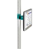 Manuflex ZB3630.5021 Monitor dragers voor universele en professionele met 80 mm-dubbel scharnier, VESA-adapter 100 mm, in waterblauw RAL 5021 - thumbnail