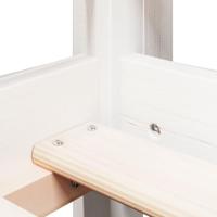 Halfhoogslaper met ladder en bedhuis grenenhout wit 90x200 cm - thumbnail