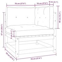 Tuinhoekbank met kussens massief grenenhout wasbruin - thumbnail
