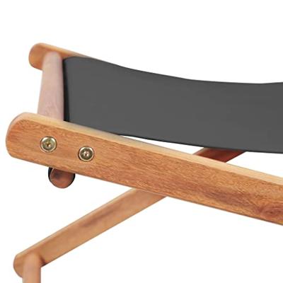 VidaXL Opklapbare stoel met stoffen bekleding en houten frame, grijs