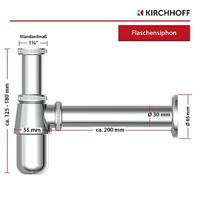 Kirchhoff Bassinflessenvangerset, 1 1/4" x 32 mm, met bevestiging en 2x haakse-kraan - 98800004 - thumbnail