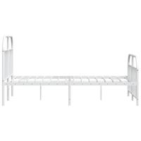 Bedframe met hoofd- en voeteneinde metaal wit 120x200 cm - thumbnail