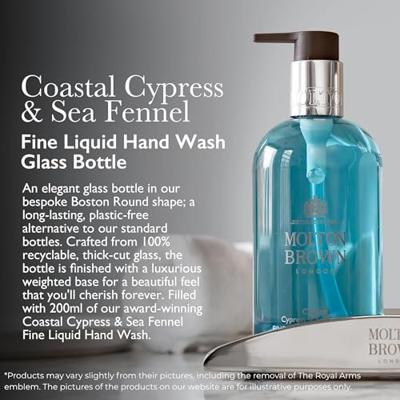 Molton Brown Coastal Cypress & Sea Fennel Hand Wash Glass Bottle 200ml