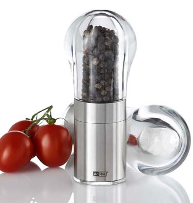 AdHoc Peper of Zoutmolen Eddi - Geborsteld - Rvs/Acrilaat - Ø 6 x 15,5 cm - Zilverkleurig AdHoc Peper of Zoutmolen Eddi - Geborsteld - Rvs/Acrilaat - Ø 6 x 15,5 cm - Zilverkleurig