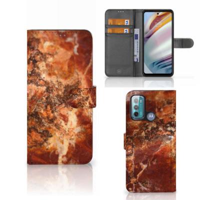 Motorola Moto G60 | Bookcase | Marmer Bruin