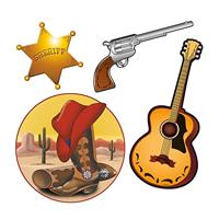 4-delige Western decoratieset - thumbnail