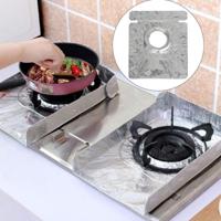 2 gaskachel PC's beschermers folie hittebestendig Anti-Fouling Liner schoonmaken keuken Tools Mat(Silver) - thumbnail
