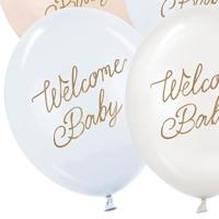 Ballonnen Welcome Baby Blauw Mix Professional (6st) - thumbnail