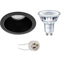 LED Spot Set - Pragmi Minko Pro - GU10 Fitting - Inbouw Rond - Mat Zwart - Verdiept - Ø90mm - Philips - CorePro 840 36D - 3W - Natuurlijk Wit 4000K - Dimbaar - thumbnail