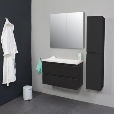 Badkamermeubel Boss & Wessing Pepper Acryl Wastafel Zonder Kraangat 80x55x46 cm Antraciet Boss & Wessing