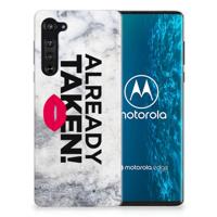 Motorola Edge Siliconen hoesje met naam Already Taken White - thumbnail
