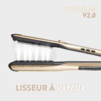 Stoomstijltangset + 2-in-1 mat en etui - SAINT ALGUE - Demeliss Exclusive Set Tita V2 - Titanium - Goud - thumbnail