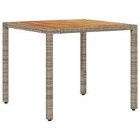 3-delige Tuinset met kussens poly rattan en acaciahout grijs - thumbnail