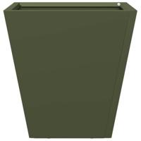 Plantenbakken 2 st 30x30x30 cm staal olijfgroen - thumbnail