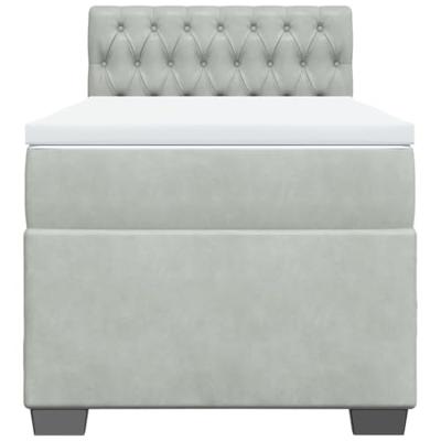 Boxspring met matras fluweel lichtgrijs 90x190 cm