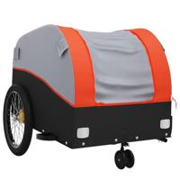 Fietstrailer 30 kg ijzer zwart en oranje - thumbnail