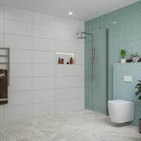 Fortifura Galeria inloopdouche - 40x200cm - mat glas - wandarm - Geborsteld Gunmetal PVD SW797921/SW797907 - thumbnail