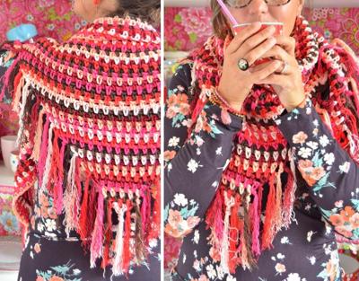 Haakpakket byClaire Omslagdoek Roodtinten