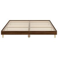 Bedframe zonder matras 200x200 cm spaanplaat bruin eikenkleurig - thumbnail