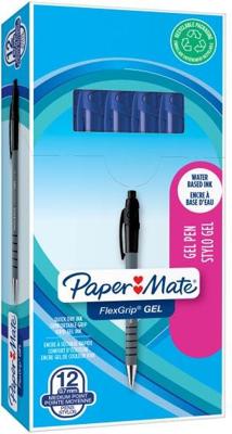 Paper Mate balpen Flexgrip Gel, doos van 12 stuks, blauw Paper Mate balpen Flexgrip Gel, doos van 12 stuks, blauw