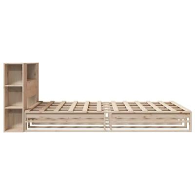 Bed met boekenkast zonder matras massief hout 120x190 cm