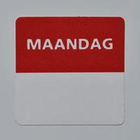 Etiket maandag wit/rood 25x25mm 500 stuk - thumbnail