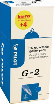 Pilot gelroller G-2 fijn, blauw, value pack met 16 + 4 stuks Pilot gelroller G-2 fijn, blauw, value pack met 16 + 4 stuks