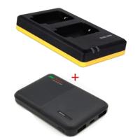 Powerpakket Deluxe: NP-BX1 duo oplader + 5000mAh Powerbank voor 2 Sony accu's NP-BX1 - thumbnail